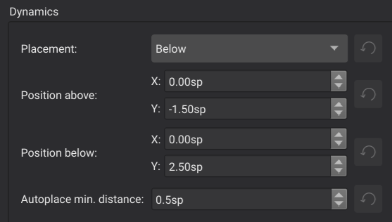 Dynamics style settings