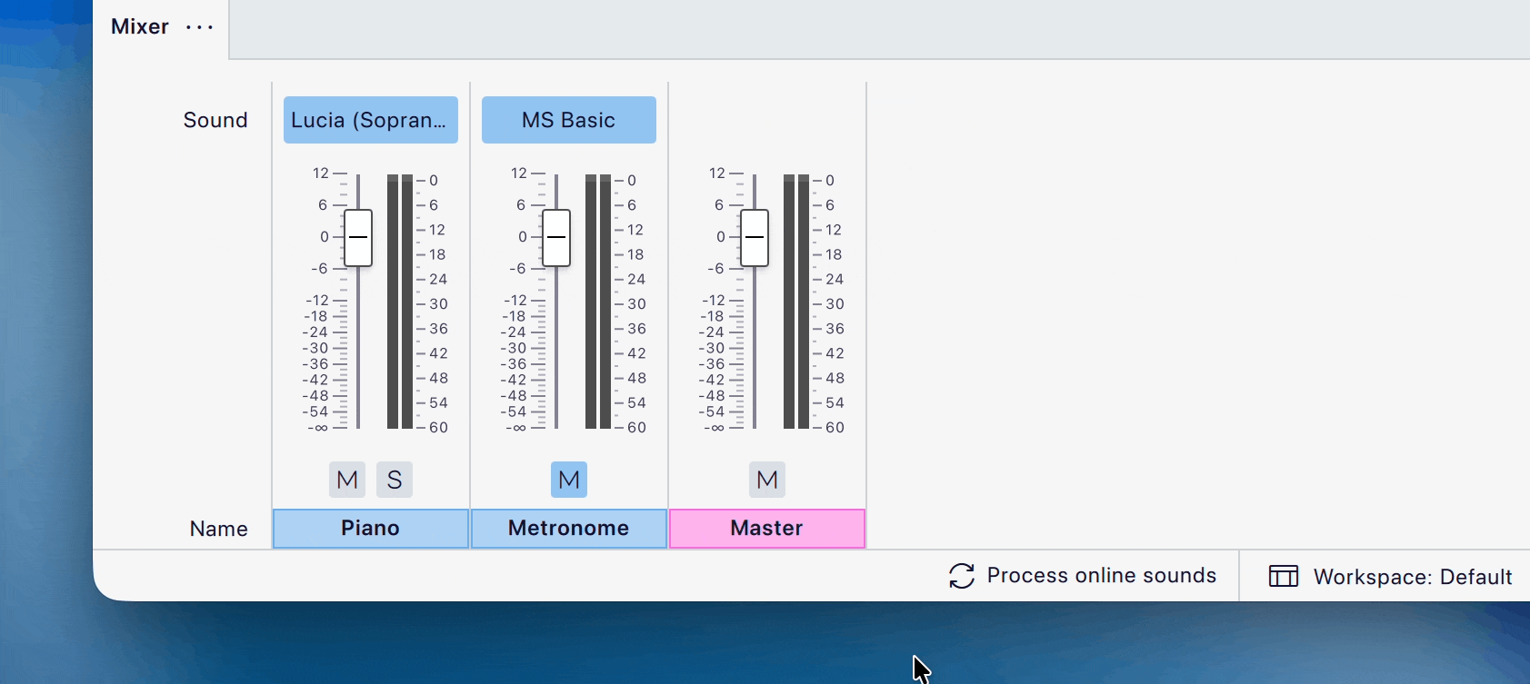 Animated image showing how to click on the manual processing button in the status bar.