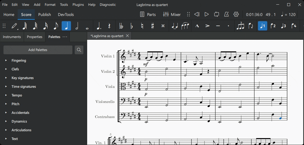Add tempo indication