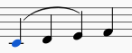Adding slur, step 5, exiting edit mode